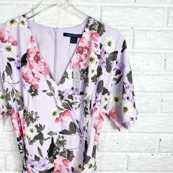 FRENCH CONNECTION Amoise Crepe Lavender Frost Floral Maxi Wrap Dress - Picture 3 of 10